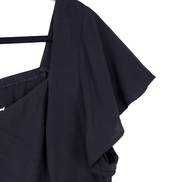 Torrid Chiffon Blouse Plus Size 2X Flutter Sleeve Sweetheart Neck Elastic Waist - Picture 5 of 10